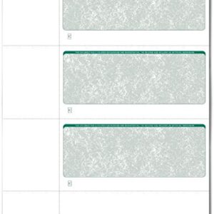 VersaCheck Secure Checks - 750 Blank Business or Personal Wallet Checks - Green Classic - 250 Sheets Form #3001-3 Per Sheet