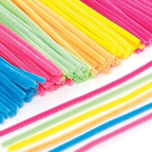 baker ross fe482 neon pipe cleaners craft set – pack of 120, craft wire, card making supplies, childrens arts and crafts materials, embellishments for crafting