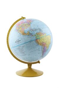 replogle explorer world blue ocean globe, desktop, 12″ diameter, up-to-date cartography, raised relief, educational, perfect for students of all ages