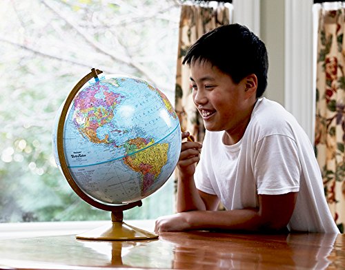 Replogle Explorer World Blue Ocean Globe, Desktop, 12" diameter, Up-to-Date Cartography, Raised Relief, Educational, perfect for Students of all ages