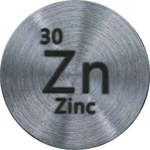 zinc (zn) 24.26mm metal disc 99.5% pure for collection or experiments