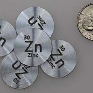 Zinc (Zn) 24.26mm Metal Disc 99.5% Pure for Collection or Experiments