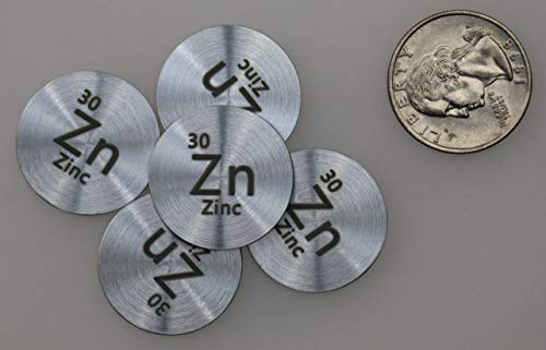 Zinc (Zn) 24.26mm Metal Disc 99.5% Pure for Collection or Experiments