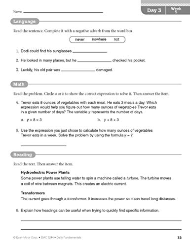 Evan-Moor Daily Fundamentals, Grade 4