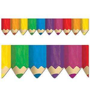 ctp jumbo color pencils ez border for classroom bulletin board border for classroom (creative teaching press 10559), 48 ft per package