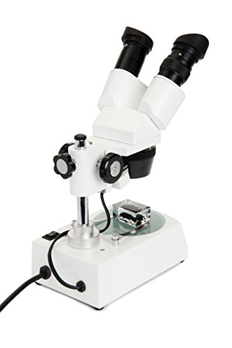 Celestron – Celestron Labs – Binocular Stereo Microscope – 20-60x Magnification – Upper and Lower LED Illumination – Includes 10 Prepared Slides
