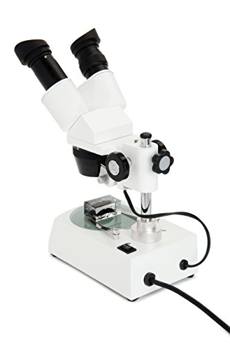 Celestron – Celestron Labs – Binocular Stereo Microscope – 20-60x Magnification – Upper and Lower LED Illumination – Includes 10 Prepared Slides