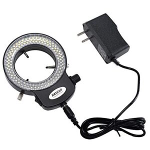 hayear 144 led ring light lamp illuminator lighting sourse for industry stereo microscope camera with power adapter hy-144b