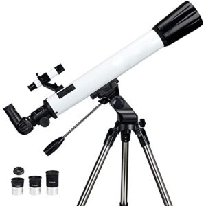 moutec telescope for astronomy beginners with sturdy steel tripod, 700x70mm az astronomical refractor telescope for adults, great astronomy gift for kids to explore moon and planets