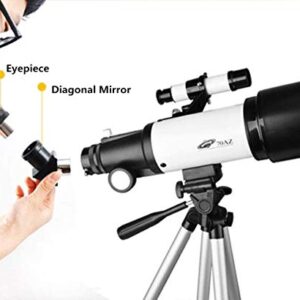 Telescopes for Adults 70mm Aperture 400mm AZ Mount, Astronomical Refractor Portable Telescope for Kids and Beginners with Backpack to Travel and View Moon