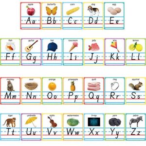 alphabet and number bulletin board set traditional manuscript alphabet cards with photographs for classroom decoration