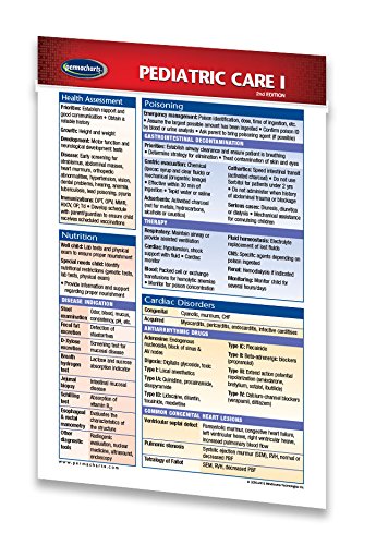 Pediatric Care Guide I - 4.5" x 6.75" Laminated Medical Pocket Quick Reference Guide by Permacharts