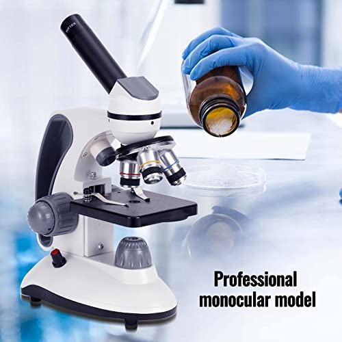 40X-2000X Compound monocular Microscope with Microscope Slide Set, Cell Phone Adapter, Dual LED Illumination Powerful School Home Education biomicroscope， 2MP USB Camera