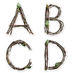 ctp rustic twigs punch-out letters for classroom – essential homeschool supplies – top back to school supplies