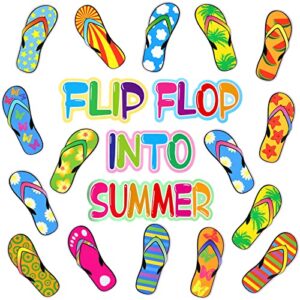 flip flop accents colorful flip flop cutouts summer bulletin board wall decor hawaiian beach pool party cutouts with glue point dots for classroom party decoration (120 pieces)