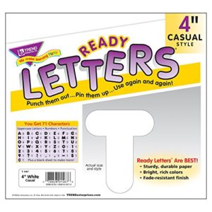 TREND ENTERPRISES, INC. White 4" Casual Uppercase Ready Letters,T-1567