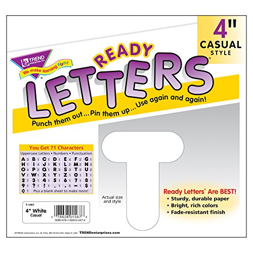 TREND ENTERPRISES, INC. White 4" Casual Uppercase Ready Letters,T-1567