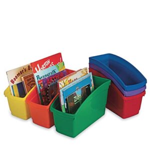 s&s worldwide durable book, magazine, file folder, and binder holders. ideal bin for narrow or vertical storage needs. instantly color code home or classroom, assorted primary colors. set of 6.
