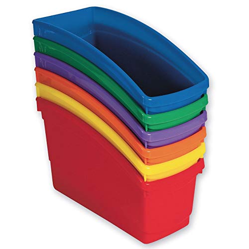 S&S Worldwide Durable Book, Magazine, File Folder, and Binder Holders. Ideal Bin for Narrow or Vertical Storage Needs. Instantly Color Code Home or Classroom, Assorted Primary Colors. Set of 6.