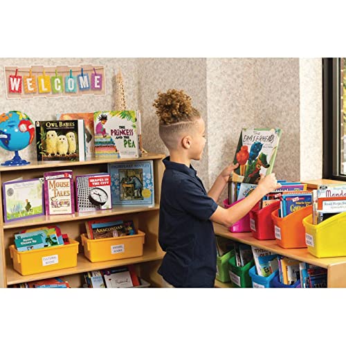 S&S Worldwide Durable Book, Magazine, File Folder, and Binder Holders. Ideal Bin for Narrow or Vertical Storage Needs. Instantly Color Code Home or Classroom, Assorted Primary Colors. Set of 6.