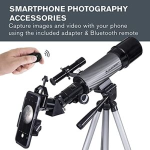 Celestron – 60mm Travel Scope DX – Ideal Portable Refractor Telescope for Beginners – Fully Coated Glass Optics – BONUS Astronomy Software Package – Includes Smartphone Adapter for Digiscoping