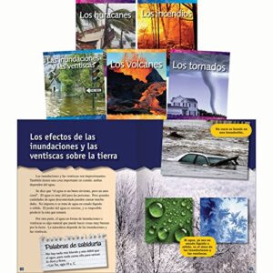 teacher created materials – classroom library collections: forces in nature (spanish) – 5 book set – grades 3-5 – guided reading level j – o