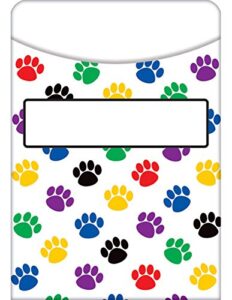 teacher created resources paw prints library pockets (5550)