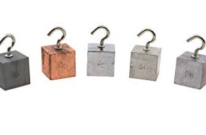 Density Cubes Set with Hooks - Includes 7 Metals - Brass, Lead, Zinc, Copper, Aluminum, Iron & Tin - 0.8" (20mm) Sides - for use with Density, Specific Gravity Activities - Eisco Labs