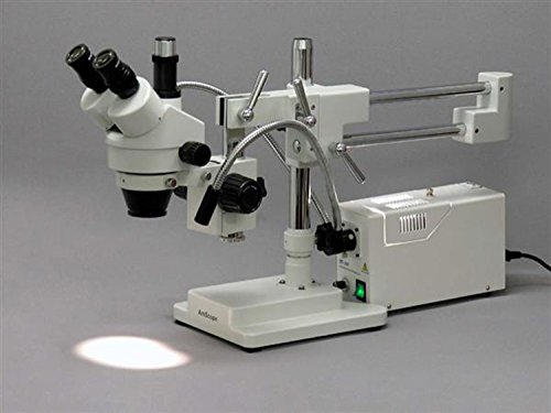 AmScope HL250-AY Dual-Gooseneck Fiber Optic Stereo Microscope Light, 150W Halogen Light Source, 110V-120V