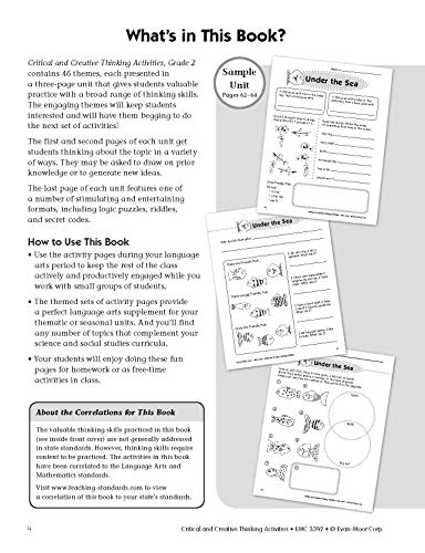 Evan-Moor Critical and Creative Thinking Activities Teacher's Resource Book, Grade 2