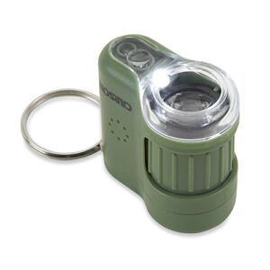 Carson MicroMini 20x LED Lighted Pocket Microscope with Built-in UV and LED Flashlight - Green, Large & MicroBrite Plus 60x-120x LED Lighted Pocket Microscope