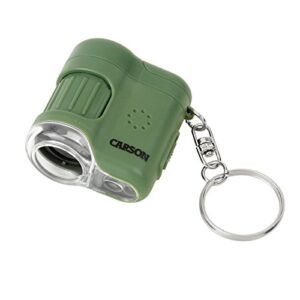 Carson MicroMini 20x LED Lighted Pocket Microscope with Built-in UV and LED Flashlight - Green, Large & MicroBrite Plus 60x-120x LED Lighted Pocket Microscope