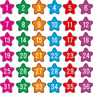 48 pieces number spot markers and labels star shaped carpet markers classroom line up spots helpers cute colorful carpet markers with number