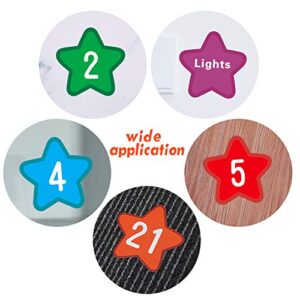 48 Pieces Number Spot Markers and Labels Star Shaped Carpet Markers Classroom Line Up Spots Helpers Cute Colorful Carpet Markers with Number
