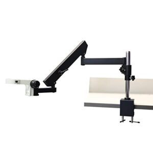 parco scientific pa-8 articulating arm pillar clamp stand for stereo microscopes, 76mm diameter focusing rack with pin-tail, 342mm vertical pillar