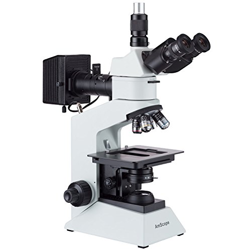 AmScope 40x-800x Polarizing Metallurgical Microscope w Top and Bottom Lights + 14MP USB3.0 Camera