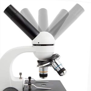 AmScope M158C-SP14-WM-E 40X-1000X Biology Science Metal Glass Student Microscope with USB Digital Camera, Slide Preparation Kit and Book