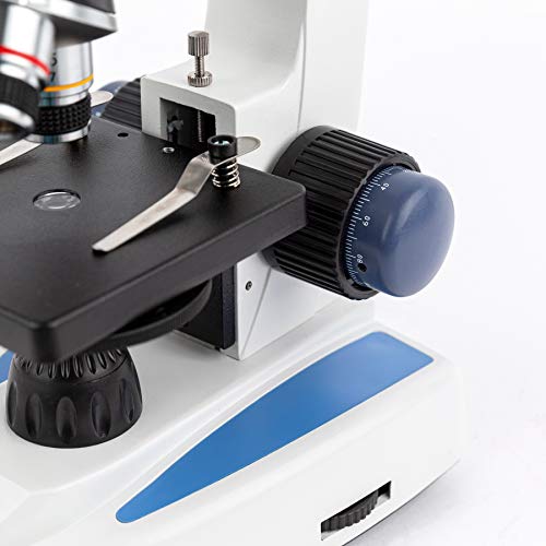 AmScope M158C-E5 40X-1000X Biology Science All-Metal Optical Glass Lens Student Microscope with 5MP Digital Camera