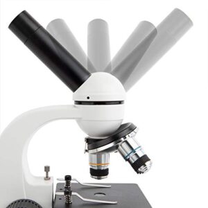 AmScope M158C-E5 40X-1000X Biology Science All-Metal Optical Glass Lens Student Microscope with 5MP Digital Camera