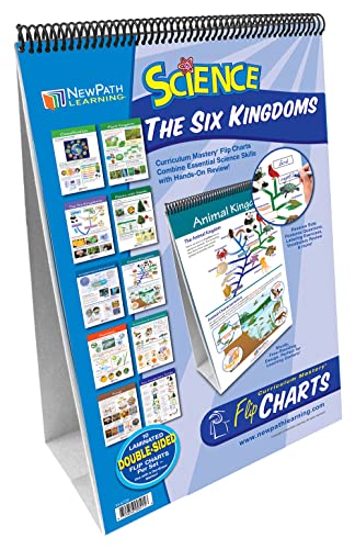 NewPath Learning Six Kingdoms Laminated, Double-Sided “Write-On/Wipe-Off” Flip Chart - Set of 10, 12" x 18" Charts (34-6729)