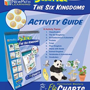 NewPath Learning Six Kingdoms Laminated, Double-Sided “Write-On/Wipe-Off” Flip Chart - Set of 10, 12" x 18" Charts (34-6729)