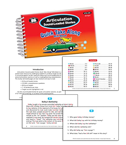 Super Duper Publications | Articulation Sound-Loaded Stories Quick Take Along® Mini-Book | Educational Resource for Children