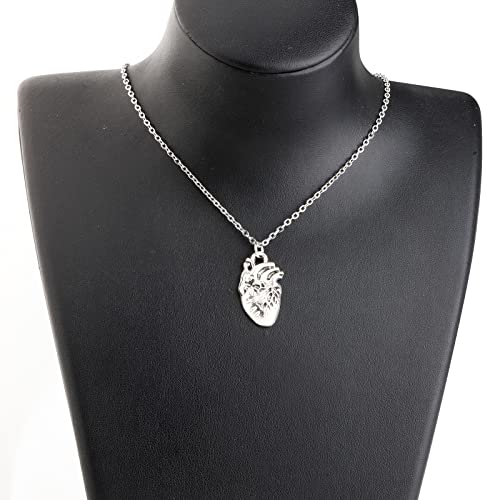 MYOSPARK Anatomy Cardiologist Gift Anatomical Heart Necklace 3D Human Heart Necklace for Medical Personnel With Message Card (heart card NL)