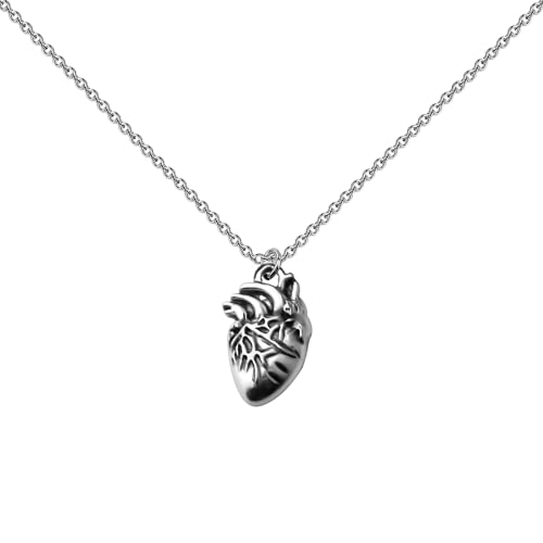 MYOSPARK Anatomy Cardiologist Gift Anatomical Heart Necklace 3D Human Heart Necklace for Medical Personnel With Message Card (heart card NL)