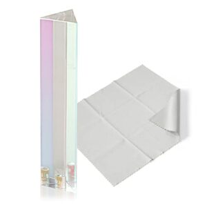 meking photography prism crystal with 1/4-20 thread, optical glass triangular prism for photographer, kids, rainbow maker, teaching light spectrum