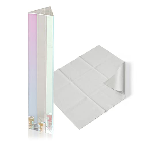 Meking Photography Prism Crystal with 1/4-20 Thread, Optical Glass Triangular Prism for Photographer, Kids, Rainbow Maker, Teaching Light Spectrum