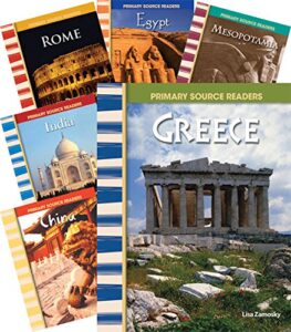 teacher created materials – primary source readers: first civilizations – 6 book set – grades 4-8 – guided reading level o – q