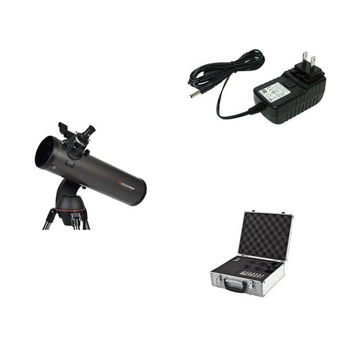 Celestron NexStar 130 SLT Computerized Telescope with 18778 AC Adapter (Black), Eyepiece and Filter Kit – 14 Piece Telescope Accessory Set