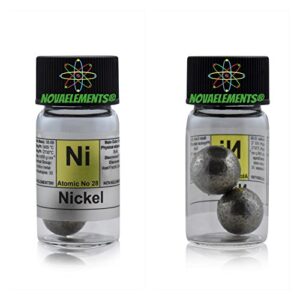 metallic nickel element 28 ni, 99.9% spheres> 10 grams in glass vial with label