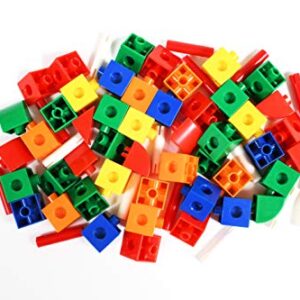 Edx Education Construction Linking Cubes - Mini Jar Set of 80 - Linking Cubes - STEM Play - Math Manipulative for Kids